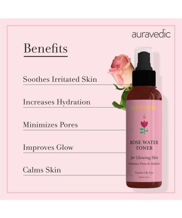 Rose Water Toner Spray | Hydrating Facial Mist for All Skin Types | Reduces Pores & Balances pH | 3.38 Fl Oz (100ml - Buy Online on SooperMarket.com