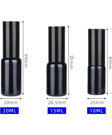 Zeoabsy 24pcs 10ml Shiny Black Glass Spray Bottles & 2 Funnels - Refillable Atomizers for Perfume Essential Oils & More - Buy Online on SooperMarket.com
