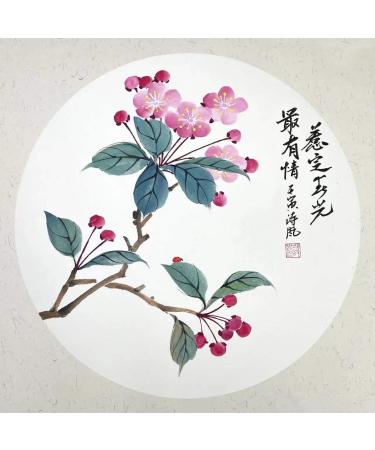 KZ185 Hmay Pre-Mounted Soft Shikishi with Jingxian Semi-Sized Xuan Paper/Chinese Shikishi for Sumie Painting and Brush Calligraphy 10 Sheets (Square 33 cm  12.99) (7)