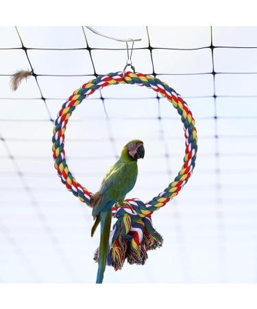 Aedcbaide Bird Parrots Toys 2 Pack Parakeet Parrot Swing Chewing Hanging Toys with Bell 59inch Bird Cotton Rope and 7Inch Diameter Bird Hanging Swing for Budgie Cockatiels Conures Finches - Buy Online on SooperMarket.com