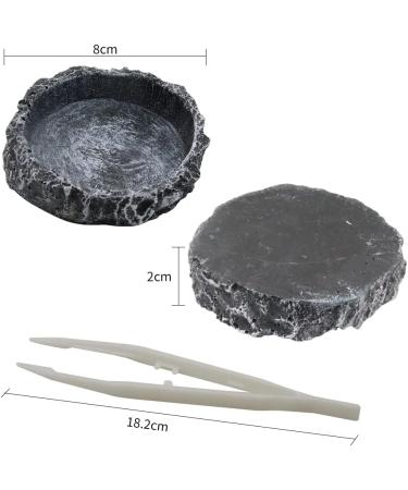 hisunfarm 2 Pcs Reptile Pets Water Dish Worm Rock Bowl Feeder with Feeding Clip for Turtle Gecko Lizard Spider Scorpion Chameleon Small - Buy Online on SooperMarket.com