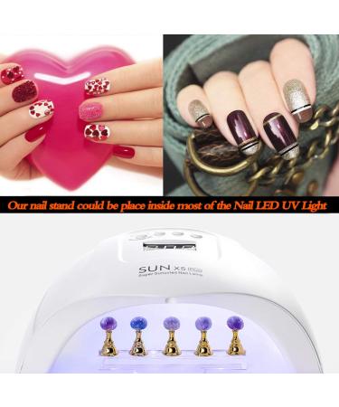 2 Set Acrylic Nail Practice Stand | Magnetic Nail Tip Art Display Holder with Reusable Adhesive Putty - Manicure Tool for Home & Salon (Metal Pink & Silver - Buy Online on SooperMarket.com