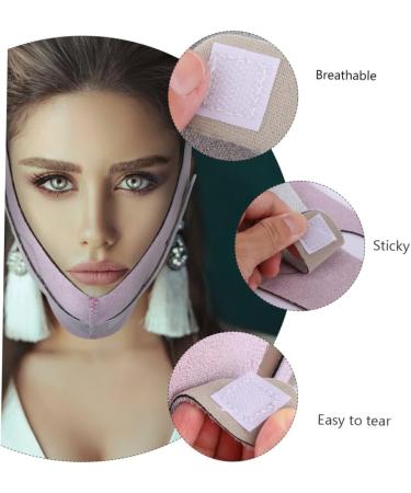 Baluue 1pc Thin Face Belt Tape Face Shaper Strap Lift Facial Slimming Strap -double Chin Mercerized Cloth 60X10.5X1cm Pink - Buy Online on SooperMarket.com