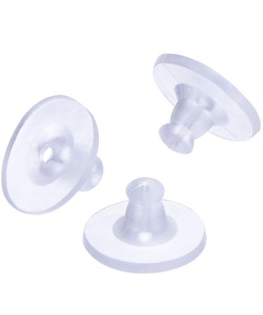 100 Pack Clear Rubber Earring Safety Backs Clutch Earring Pad