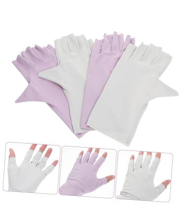 Amosfun 2 Pairs Pink Gloves Fingerless Gloves Nail Uv Gloves Gel Nail Lamp Uv Gloves Uv Gloves for Gel Nail Lamp Uv Protection Gloves for Nail Uv Nail Gloves Thin Section Accessories Nylon - Buy Online on SooperMarket.com