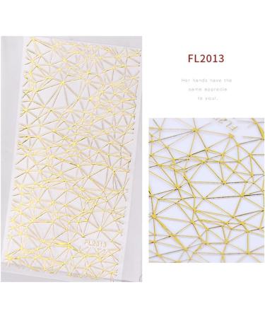 8 Sheet Gold Silver Nail Art Stickers Glitter Metallic Chains Wave Stripe Lines Stars Nail Sticker Self-adhesive Striping Tape for Nail Lovers - Buy Online on SooperMarket.com