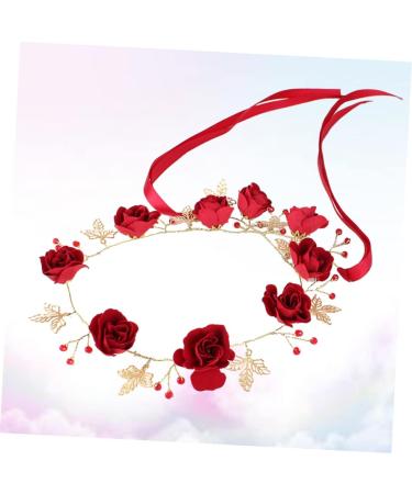 minkissy Red Headband Bridal Head Headgear Miss Nationality Accessories Red - Buy Online on SooperMarket.com
