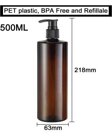 Yalbdopo 2PCS 500ml/17oz Empty Refill Plastic Lotion Cream Black/White Pump Packing Bottles Shampoo Body Washing Shower Gel Storage Holder Container Toiletries Liquid Vial Jars (Brown) - Buy Online on SooperMarket.com