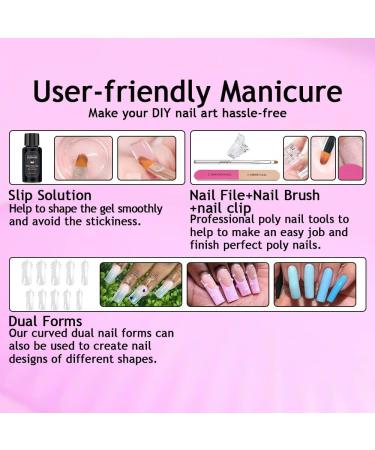 Lofuanna 4PCS Poly Gel Nail Kit - 15ML 4 Colors Builder Gel Starter Kit for Professional Technicians - French Kit 3-Nail Set - Buy Online on SooperMarket.com