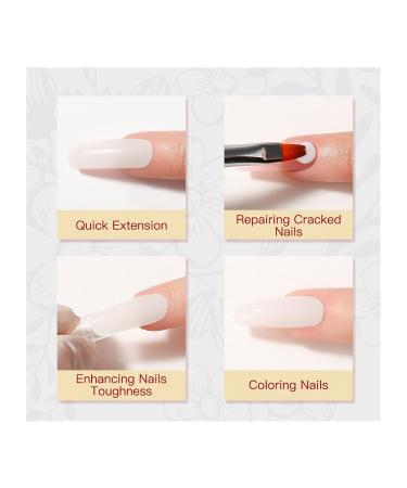 Rosalind Geln gel Starter Set - White Poly Nail Extension Gel 60ml with Brush & Tips - DIY Manicure at Home - Buy Online on SooperMarket.com
