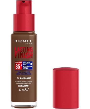 Rimmel London - Lasting Finish 35 Hour Foundation Long-Wearing Hydrating Vegan Formula Full-Coverage - Hazelnut 1 count (Pack of 1) Hazelnut - 605 - Buy Online on SooperMarket.com