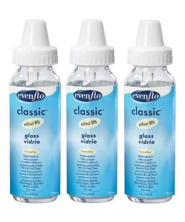 Evenflo 3 Pack Classic Glass Bottle 8-Ounce