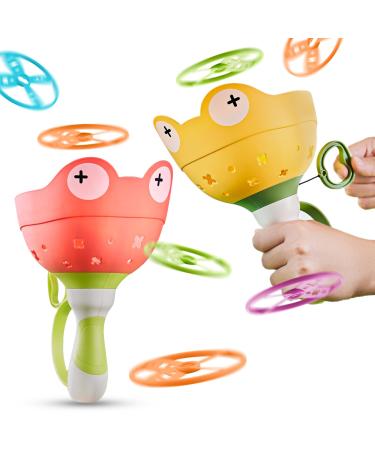 Outdoor toy children from 4 5 6 7 8 garden toys for children from 4-8 years 2 packs & 24 discs flying saucer launcher toys propeller toys for children from 3 4 5 6 years outdoor toy 207y-2+3 paragraphs 1 207y-2+3