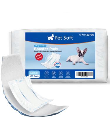 PET soft disposable dog diaper inserts 100 pieces dog diaper deposits for males bitches with leak-proof protection high-suction dog inlays Booster pads for dog diapers XS-100