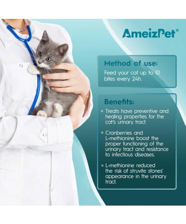 AmeizPet Cat Treats for Urinary Tract Health - 65g (2.3oz) Natural Cat Treats for Healthy Urinary Function - Buy Online on SooperMarket.com