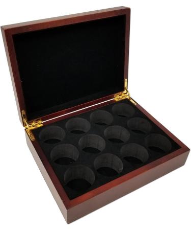 Davinci Mahogany Golf Ball Box - Solid Wood, Holds 12 Balls (Balls Not Included) - Buy Online on SooperMarket.com