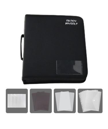 Enjoy Myself Stamp and Die Cut Storage Binder Embossing Folder and Stencil Organizer with Magnetic Sheets and Storage Pocket for Craft Scarpbooking Supplies and Stationery  2 H   12.5 W   10 D 1 Bag+14 Accessories