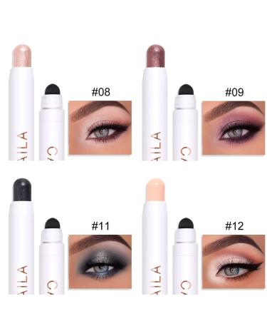 Yeweian Creamy Eyeshadow Stick - 2 in 1 Matte and Shimmer Eye Shadow Pencil Crayon (Black Shimmer) | Long Lasting, Waterproof Glitter Eyeshadow Pen - Buy Online on SooperMarket.com