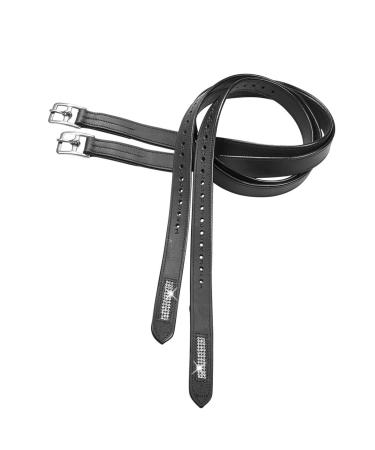 Stirrup leathers Brilliance Black/Stainless steel Length 140 cm