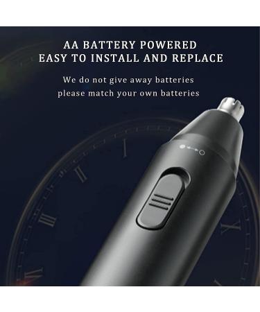 Portable Waterproof Ear & Nose Hair Trimmer - 360 Rotating Easy Cleansing Snap-fit Switch | Perfect for Home Grooming (Black - Buy Online on SooperMarket.com