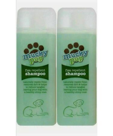 2 X 475ml Mucky Pup Flea Repellent Dog Shampoo Naturally Repels Fleas