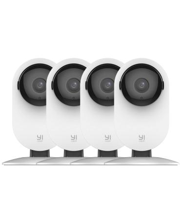 YI 4pc Security Home Camera, 1080p 2.4G WiFi Smart Indoor Nanny IP Cam with Night Vision, 2-Way Audio, AI Human Detection, Phone App, Pet Cat Dog Cam - Works with Alexa and Google 4 Count (Pack of 1)