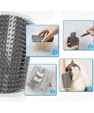 Cat Self Groomer Wall Corner Massage Comb for Long & Short Fur Cats - Grey - Buy Online on SooperMarket.com