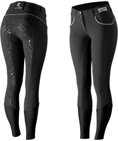 HORZE Nordic Performance Sporty Silicone Grip Full Seat Equestrian Horseback Riding Pants Breeches Black 22 - Buy Online on SooperMarket.com