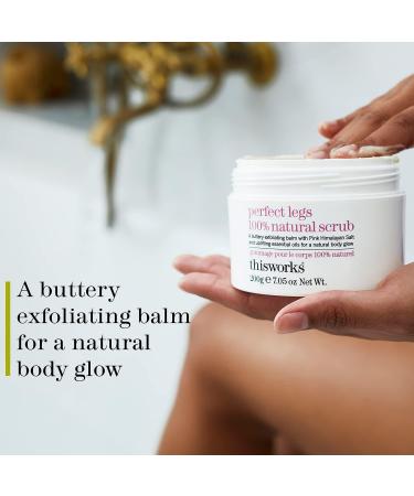 This Works Perfect Legs Natural Body Scrub 200g - Exfoliating Pink Himalayan & Sea Salt, Blackcurrant & Sweet Almond Oils - Softens & Smooths Skin - Buy Online on SooperMarket.com