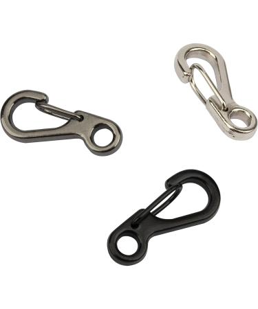 Temlum 2.5 cm Mini Carabiner Set - Aluminum Key Rings for Camping Travel & Hiking | 10 Black Hooks - Buy Online on SooperMarket.com