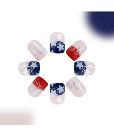 Teksome Independence Day Press On Nail Stars And Stripes Designs False Nails 4th Of July Cute Nails Stick On Nails Stars And Stripes Patriotic - Buy Online on SooperMarket.com