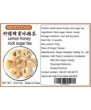 Rock Sugar Lemon Tea Lemon Honey Rock Candy 310g Yellow Lump Rock Sugar with Lemon Sugar Cubes Lemon Honey Candy Caffeine Free Individual Package - Buy Online on SooperMarket.com