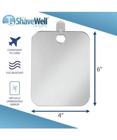Shave Well Anti-Fog Shower Mirror for Office, Gym & School Lockers | Fogless Bathroom Mirror with Handheld Option | Hanging Shower Mirror - Buy Online on SooperMarket.com