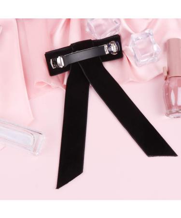 Minkissy Satin Ribbon Hair Bow Big Hair Bows Bowknot Hair Scrunchies Hair Barrettes Collection for Women Girls (Black) Women's Fashion Scarves - Buy Online on SooperMarket.com