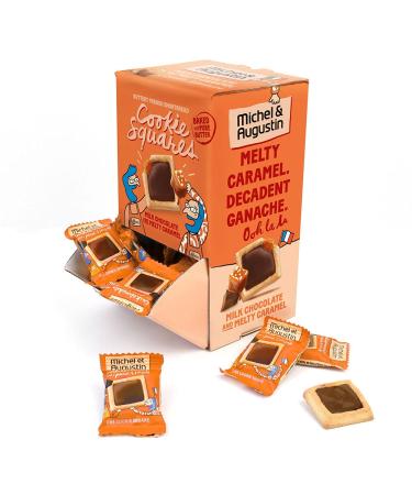 Michel et Augustin Gourmet Cookie Squares Changemaker Box | Milk Chocolate & Melty Caramel Butter Cookies | Gravity Box - Individually Wrapped European Cookies | 40 French Shortbread Cookies | Kosher 40 Count (Pack of 1)