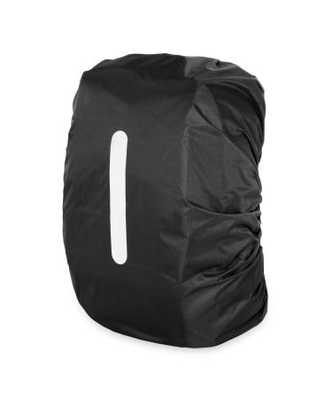 Lusofie Waterproof Backpack Rain Cover with Reflective Strip Ultralight Anti-dust Rucksack Bag Backpack Cover for Hiking Cycling Camping Traveling Commuting(Orange Black) Black S(For 30-40L Backpack)