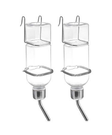 Balacoo 2 Pcs 180ml Guinea Pig Water Bottle No Drip Plastic Automatic Rabbit Water Feeder Hanging Fountains Pet Drinking Bottle with Hooks Springs for Amall Animals Transparent