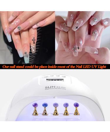 Acrylic Nail Display Stand Set with Magnetic Practice Holder - Gold & Silver | Nail Stand for Press on Nails - Salon & DIY Christmas Gift - Buy Online on SooperMarket.com