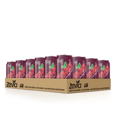Zevia Zero Calorie Soda Black Cherry 12oz Cans - Pack of 24 | Black Cherry 12 Fl Oz - Buy Online on SooperMarket.com