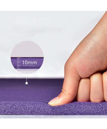 LFS 31.5 inch Hangable Yoga Mat - 10mm Extra Wide & Thick, Non-Slip Exercise Mat with Band & Yoga Bag - Purple - Buy Online on SooperMarket.com
