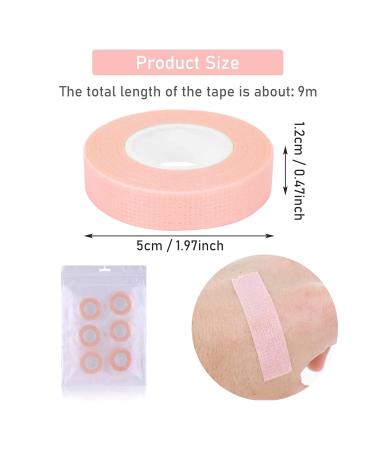 Sibba 6 Roll Eyelash Tape for Extension - Breathable Micropores Fabric for Under Eye Bands - Pink Lash Extension Tools - Buy Online on SooperMarket.com