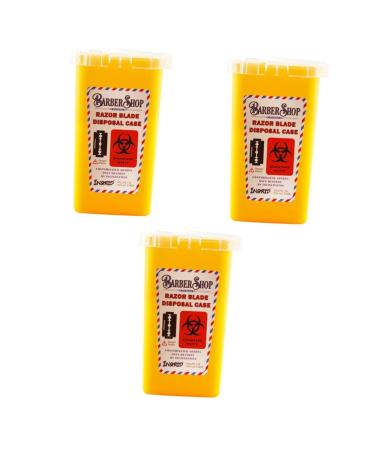 Solustre 3 StK disposal blade container container for sharp razor Renaissance accessories one-way ethic for razor disposal of sharp objects Small trash storage travel yellowx3st 15.4x9.5cmx3pcs