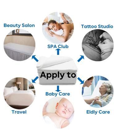 Disposable Bed Sheets 31x78 White Non Woven Fabric - Pack of 20 - Ideal for SPA, Tattoo, Massage Tables & Hotels - Buy Online on SooperMarket.com