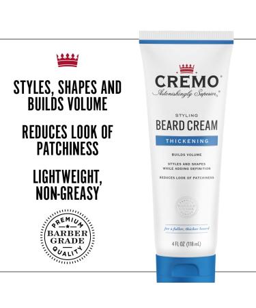 Cremo Beard Cream Thickening 4 oz | Styling & Volume for Men - Buy Online on SooperMarket.com