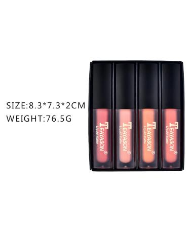 4 Pieces Waterproof Matte Liquid Lip Gloss - Non-Stick Durable Lipstick for Makeup Lovers | #01 - Buy Online on SooperMarket.com