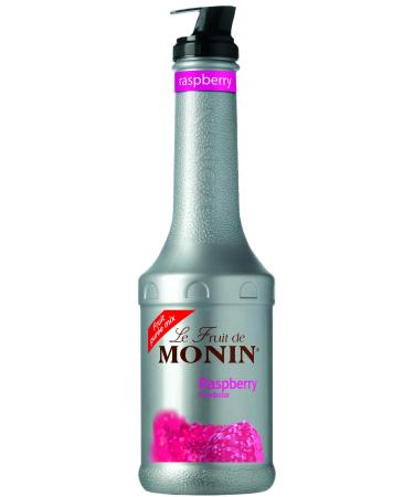 MONIN Raspberry Fruit Mix Puree 1L for Cocktails Smoothies and Mocktails. Vegan-Friendly Allergen-Free 100% Natural Flavours and Colourings. 2-in-1 Raspberry Puree and Sugar Syrup Hybrid