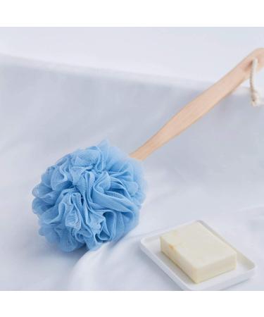 Arswin Loofah Back Scrubber for Shower | Long Handle Bath Sponge | Exfoliating Luffa Pouf on a Stick | Soft Nylon Mesh Cleaner | Women & Men | Blue - Buy Online on SooperMarket.com