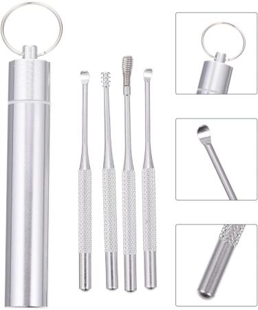 Stainless Steel Earwax Removal Kit for Kids and Adults - Ear Curette Tool Set for Safe and Efficient Ear Cleaning - Silver 9.5X1.8CM - Buy Online on SooperMarket.com