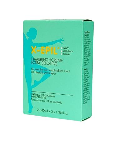 X-EPIL Hair Bleaching Cream - Extra Sensitive 2x40ml | Gentle & Fast for Face & Body | Savings Set + Free Gift - Buy Online on SooperMarket.com