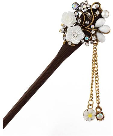Frcolor Wooden Hair Pin Chinese Hair Sticks with Tassel Retro for Women Hair Styling Blue - Buy Online on SooperMarket.com